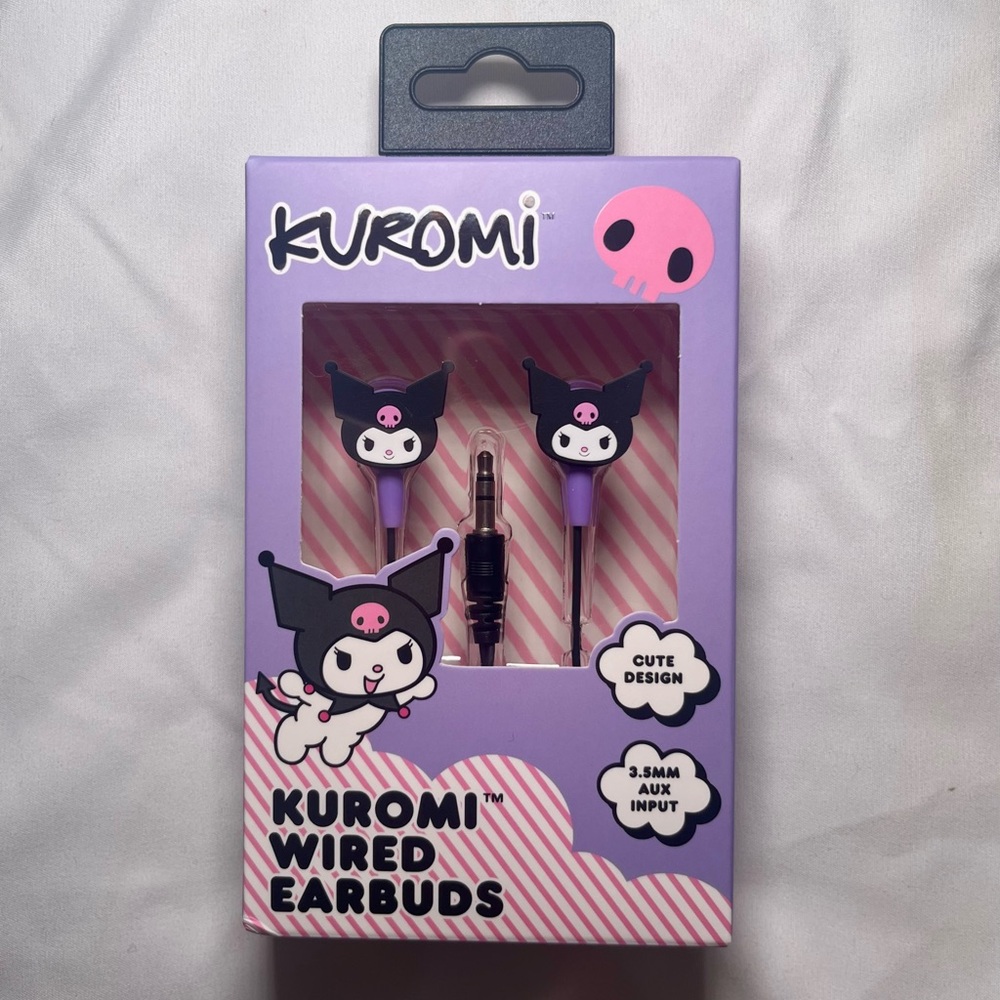 Kuromi Sanrio Wired Headphones Earbuds